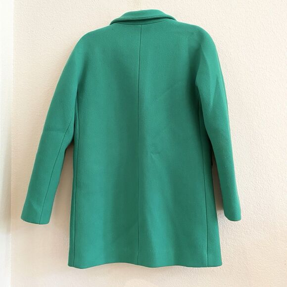 J Crew Kelly Green Stadium Cloth by Nello Gori Wool Coat Size 2 Wool Blend - Picture 10 of 12